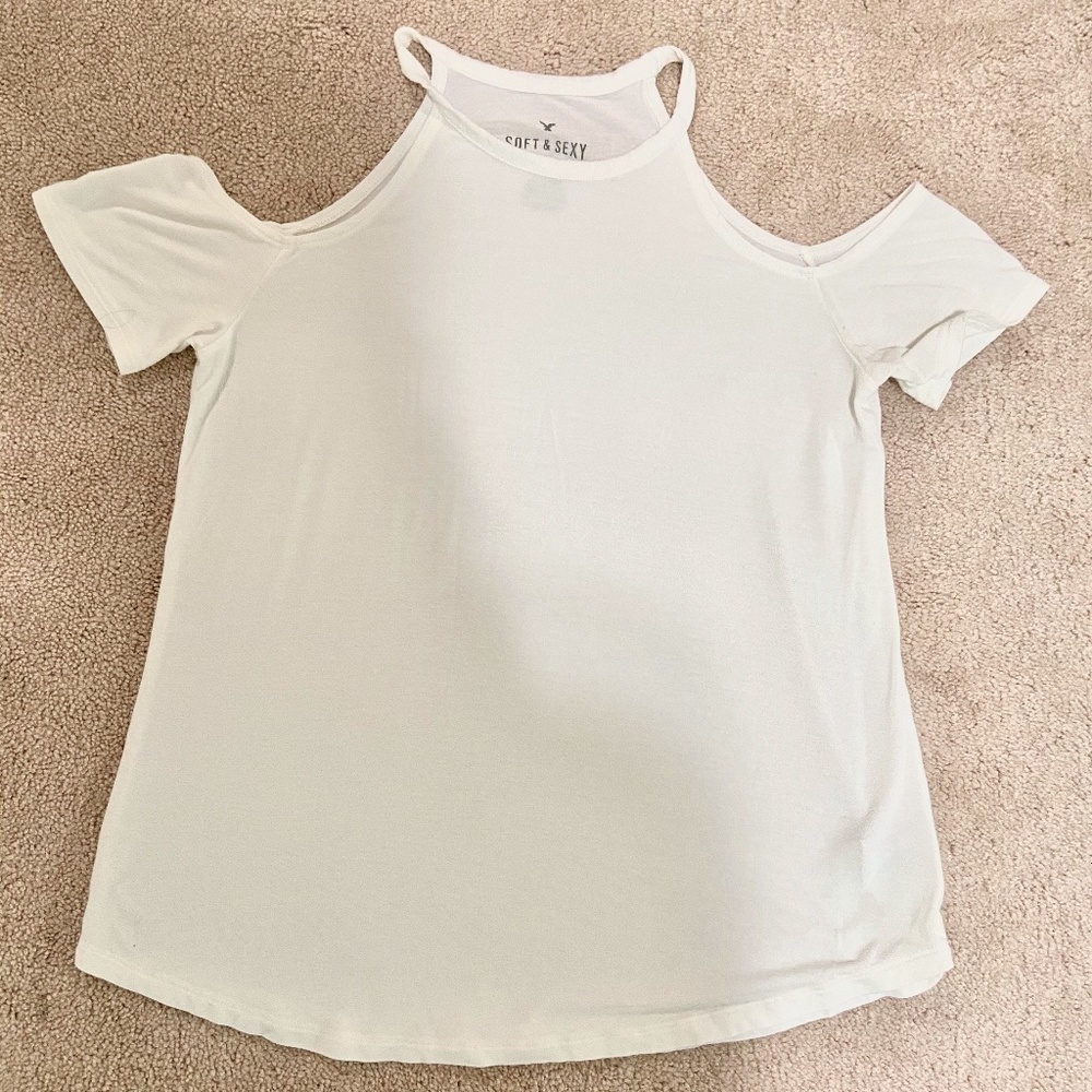 White Cold Shoulder Tee